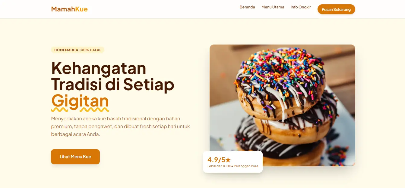 Hasil pengerjaan jasa pembuatan website bisnis UMKM oleh Ardisite